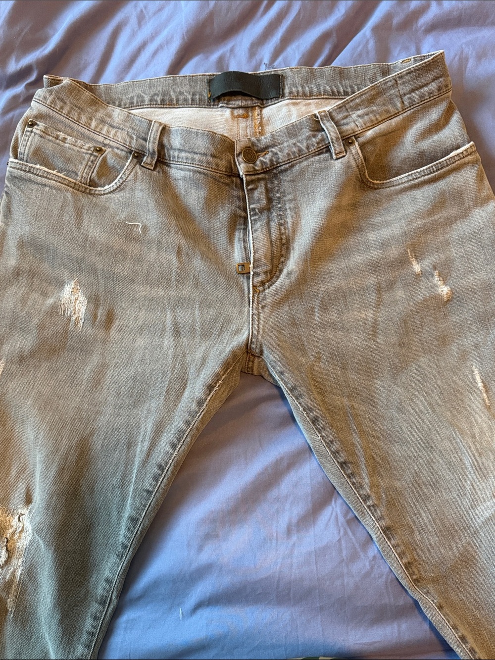 Men's Acid-Washed Dolce & Gabbana Grey Jeans